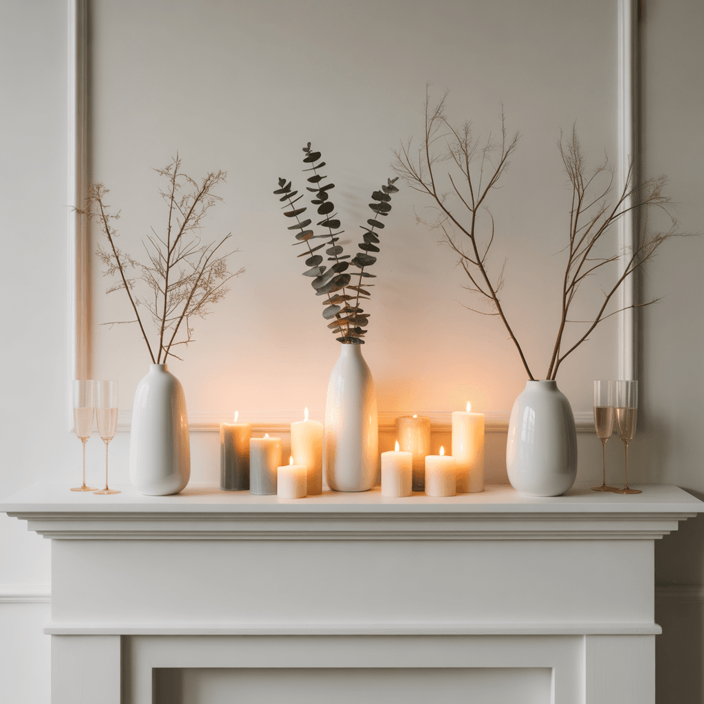 Minimalist DIY New Year mantel decor ideas
