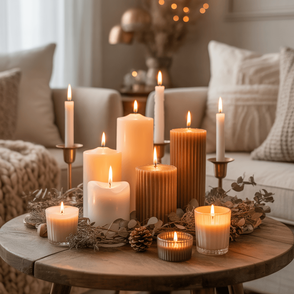 Natural decor elements for cozy New Year corner