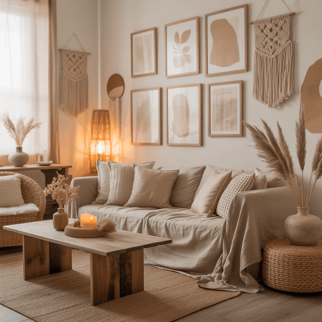 Neutral boho color palette for DIY wall art