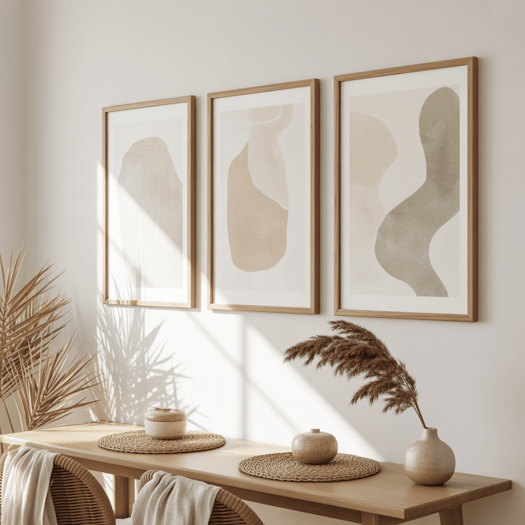 Neutral-boho-wall-art-creating-a-peaceful-New-Year-vibe.