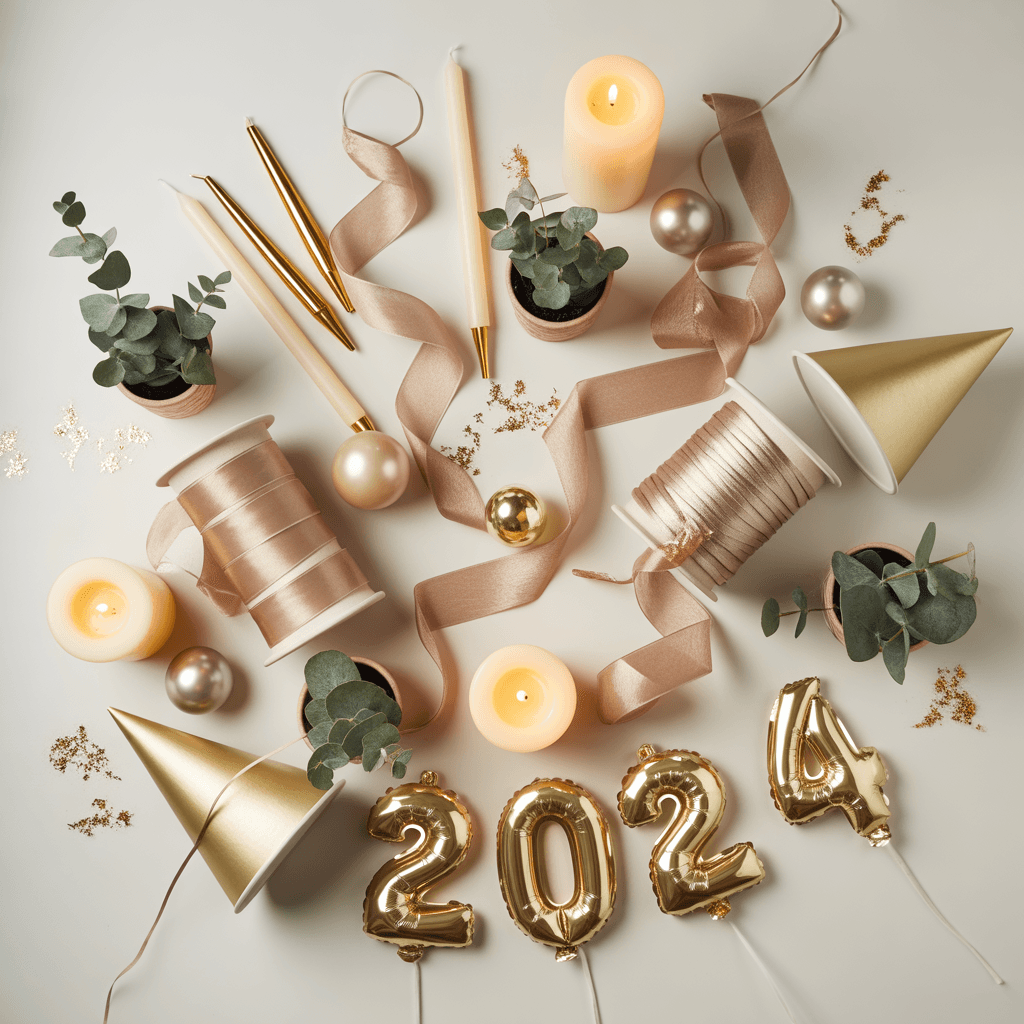 Neutral color palette for renter-friendly New Year decor