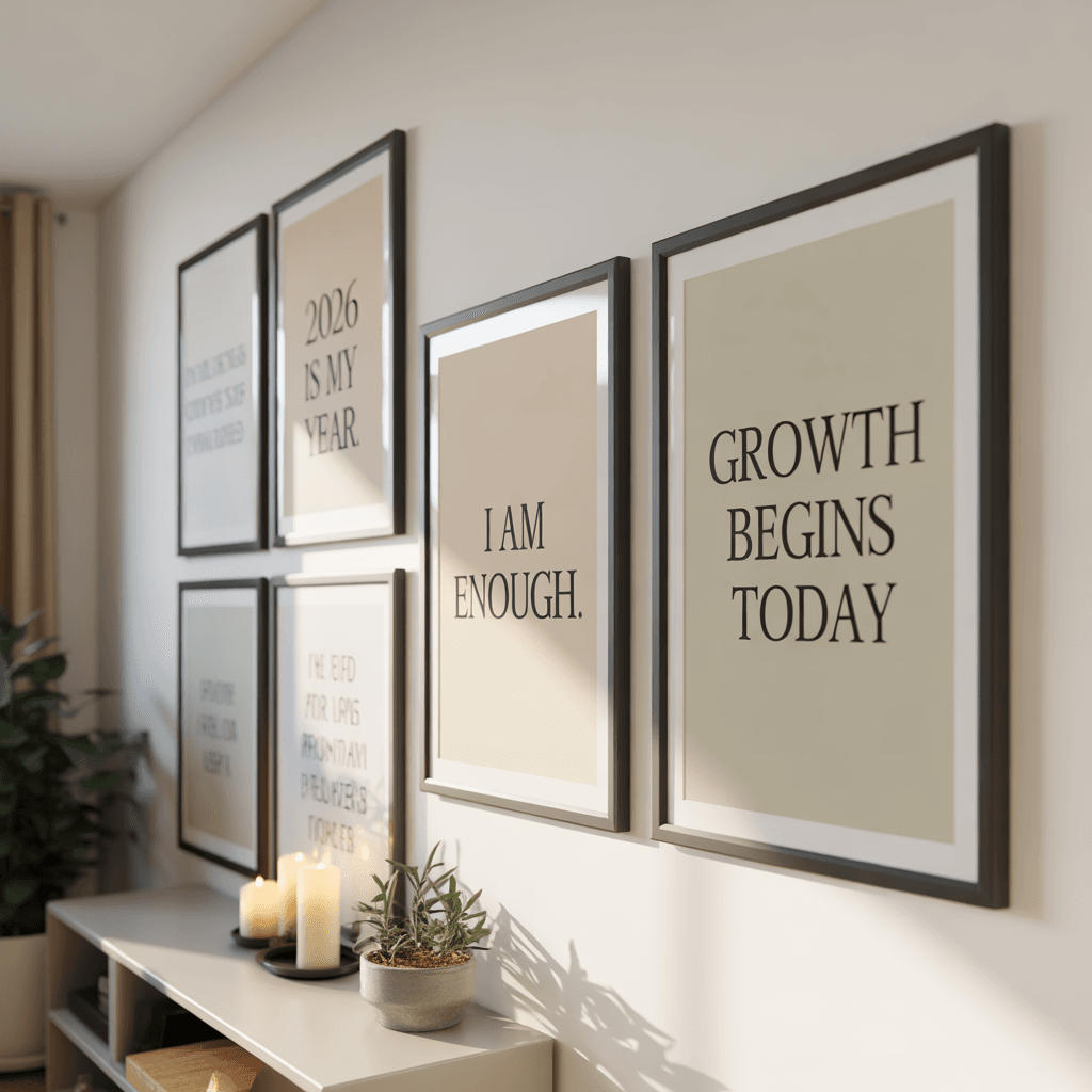 Printable DIY New Year affirmation decor