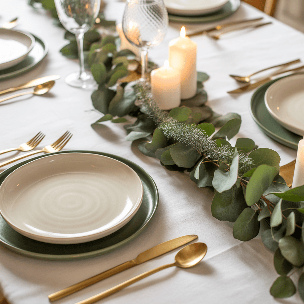  Simple DIY New Year table settings with greenery