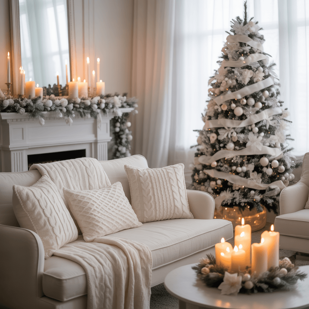 Simple and Elegant White Christmas Home Decorating Ideas