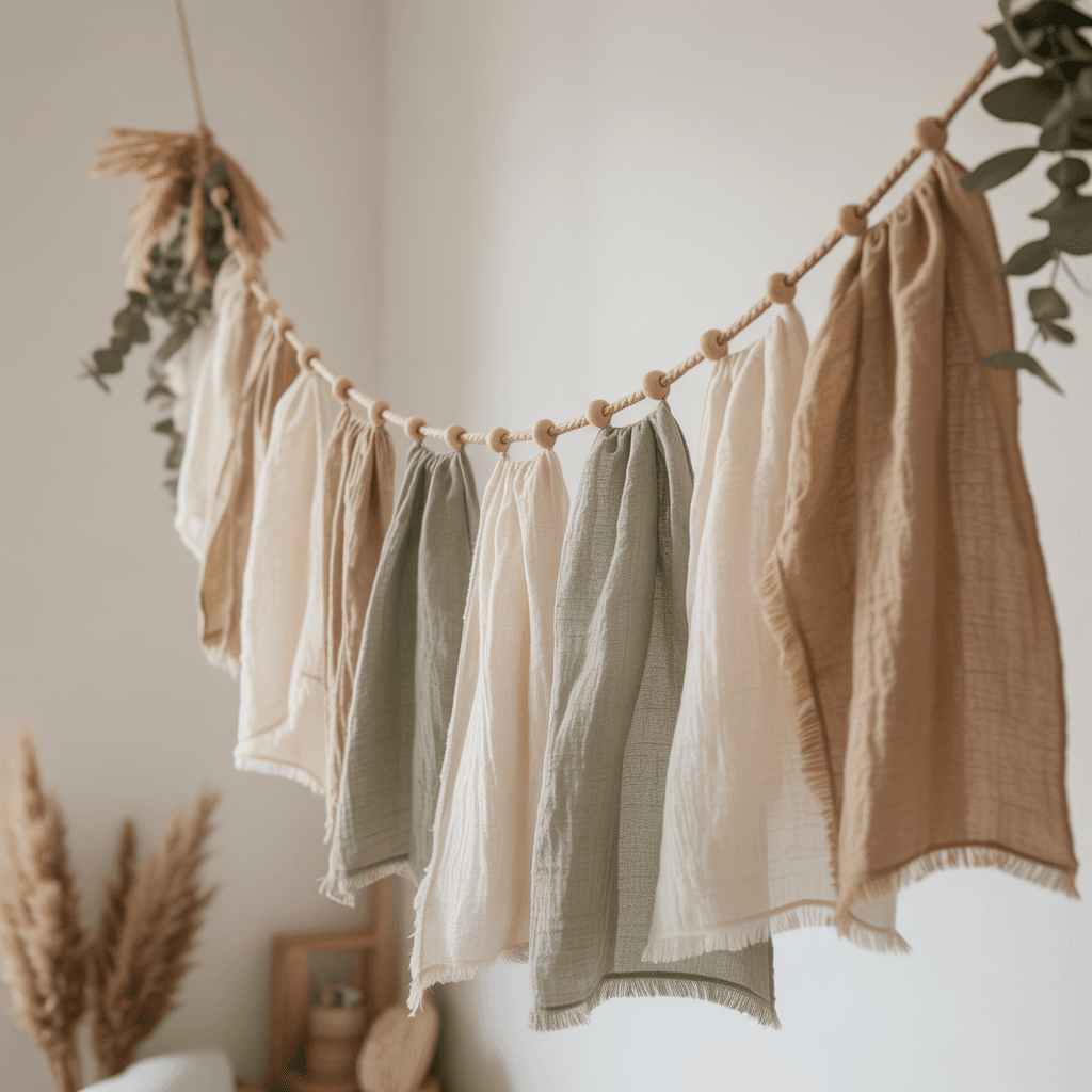 Soft neutral New Year table decor DIY