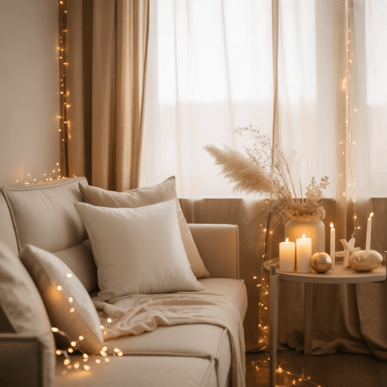 Sustainable soft neutral DIY New Year decor