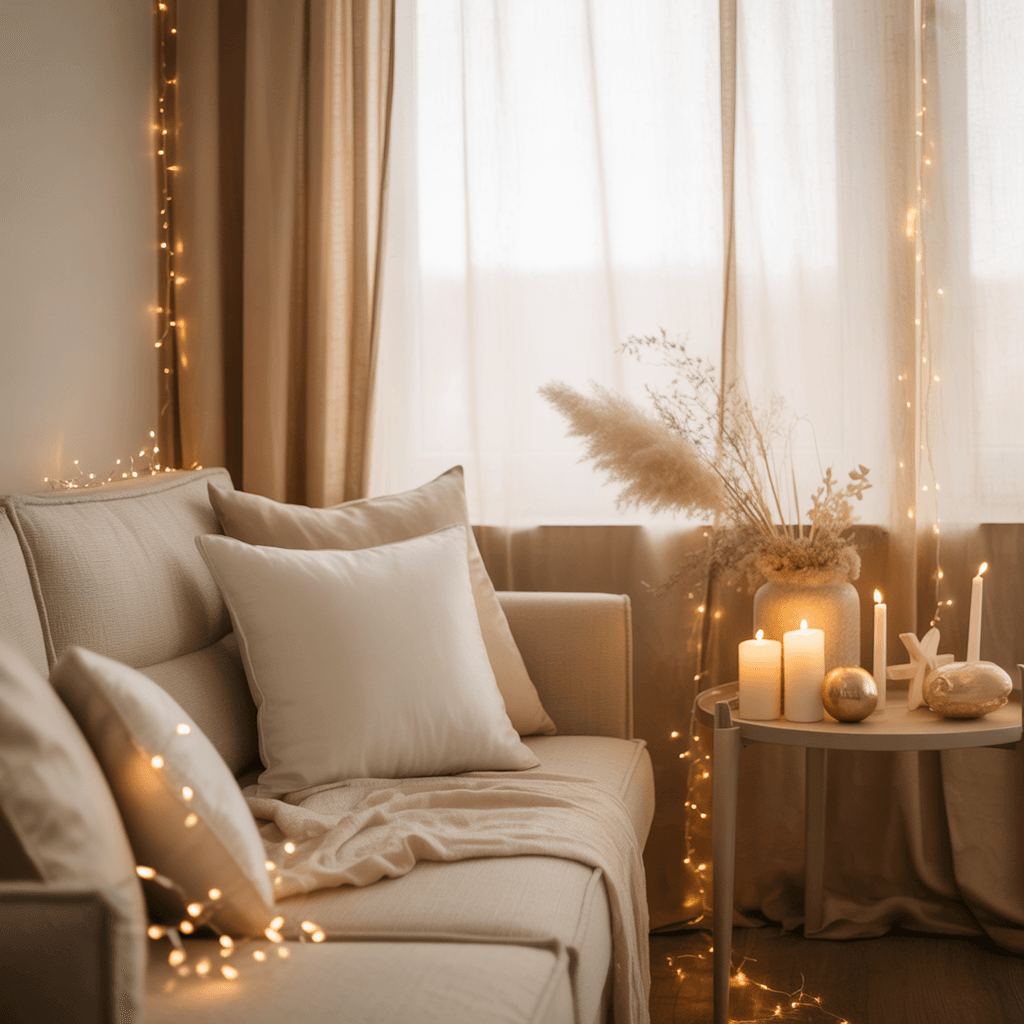 Sustainable soft neutral DIY New Year decor