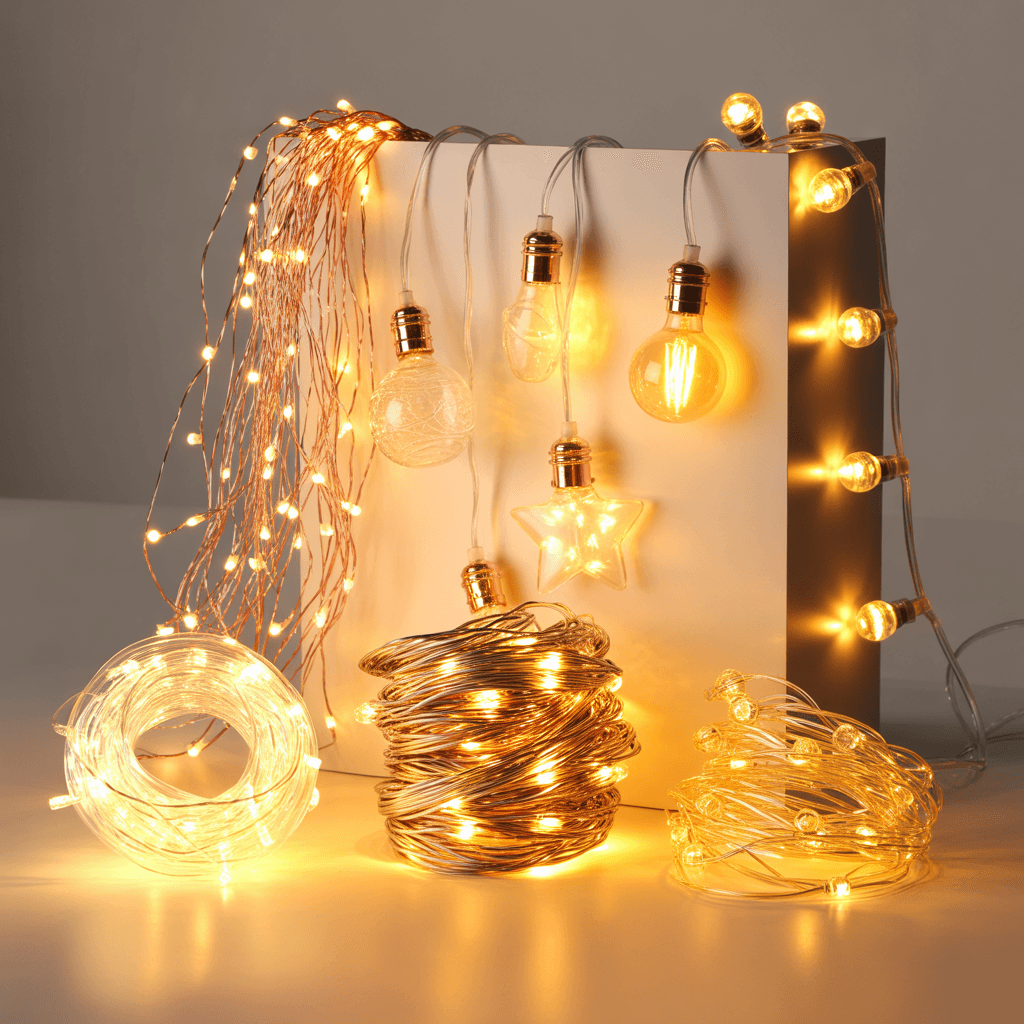 Warm white string lights for New Year decor