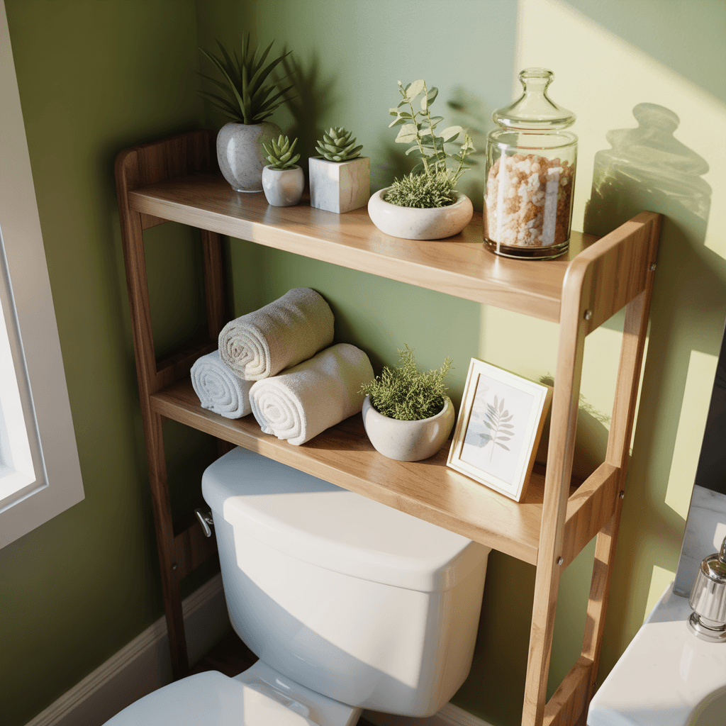Affordable bathroom decor for toilet area