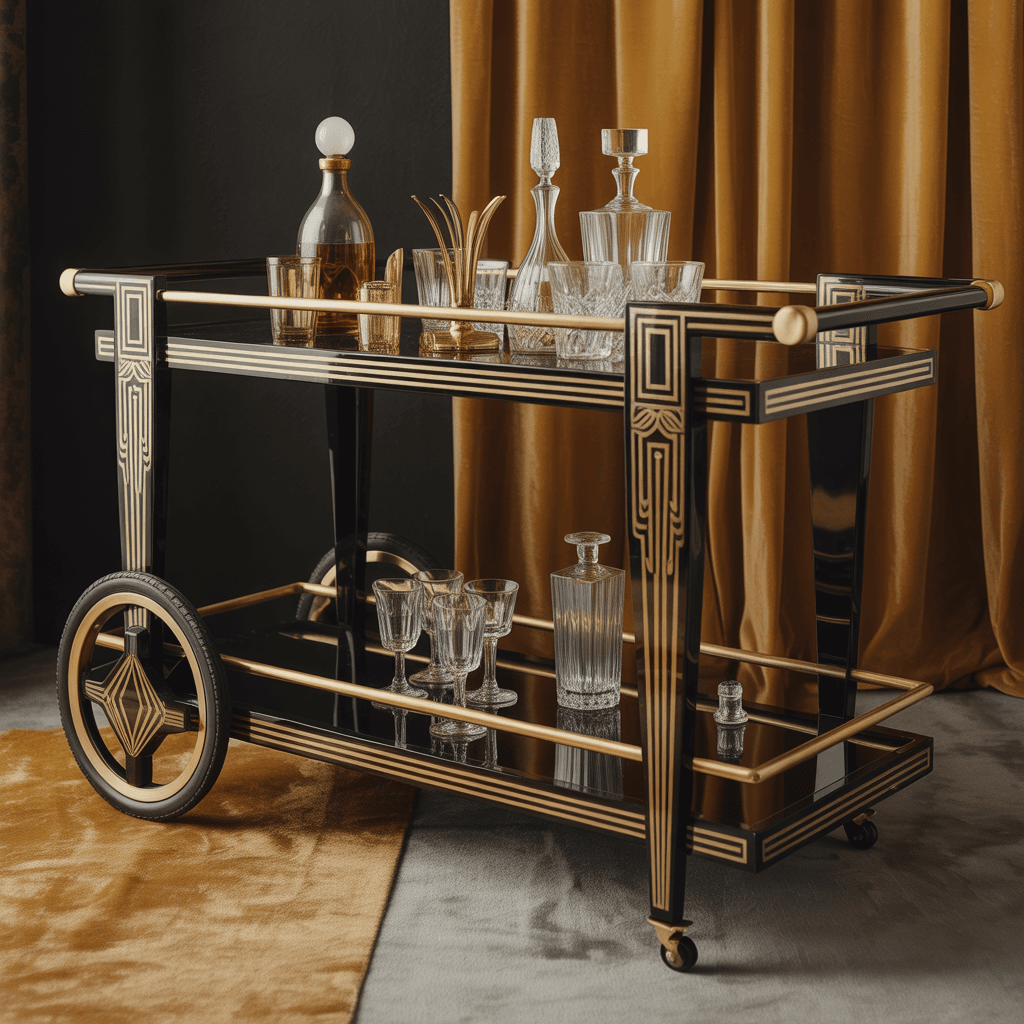 Art Deco bar cart styling for small spaces