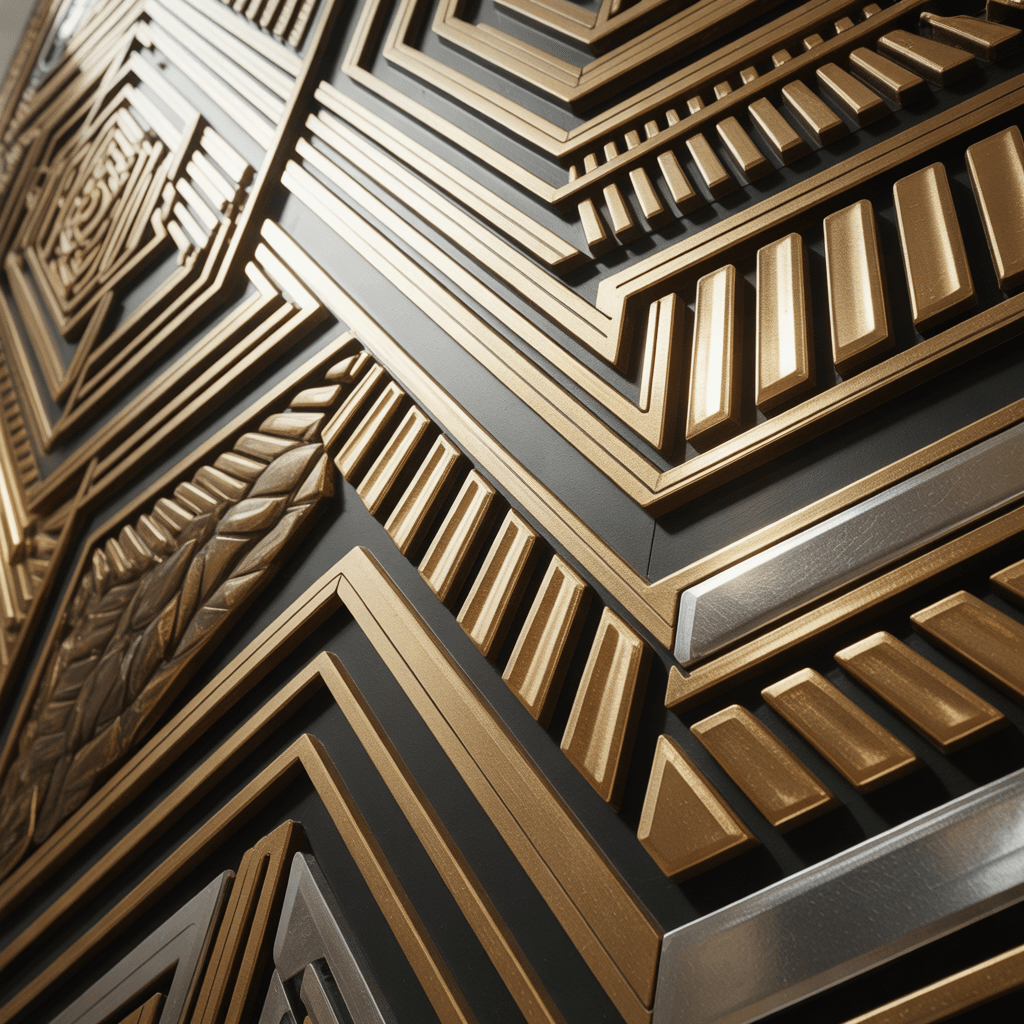 Art Deco pattern and texture details for modern interiors
