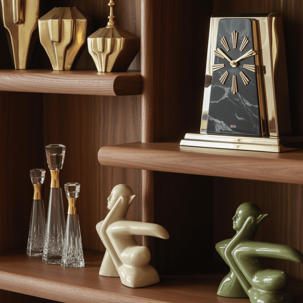 Art Deco shelf decor objects for modern homes