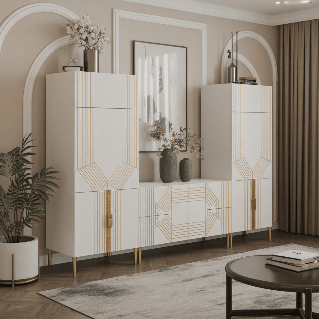 Art Deco storage ideas that look stylish in a modern living room