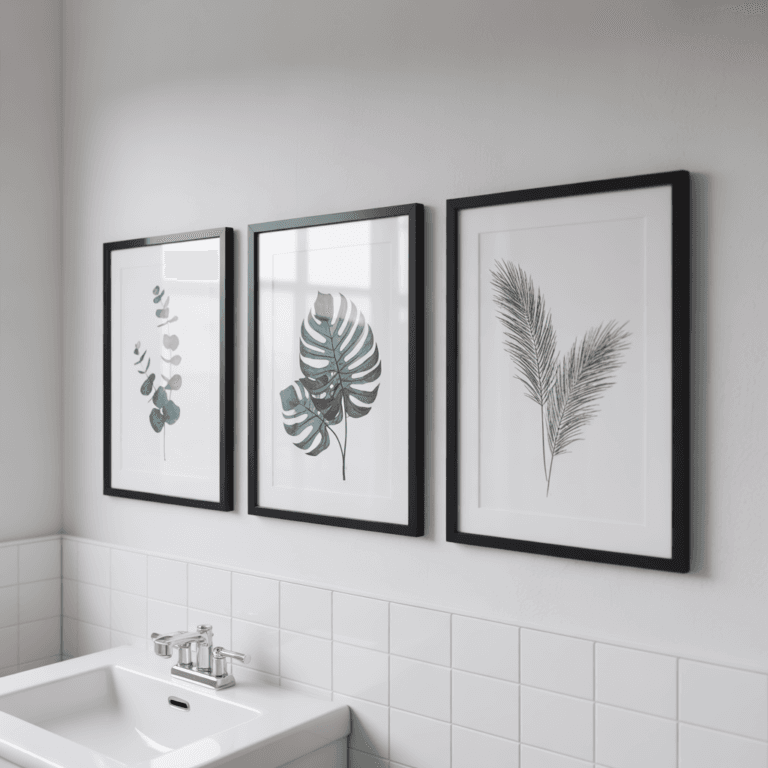 Bathroom aesthetic ideas using affordable wall art
