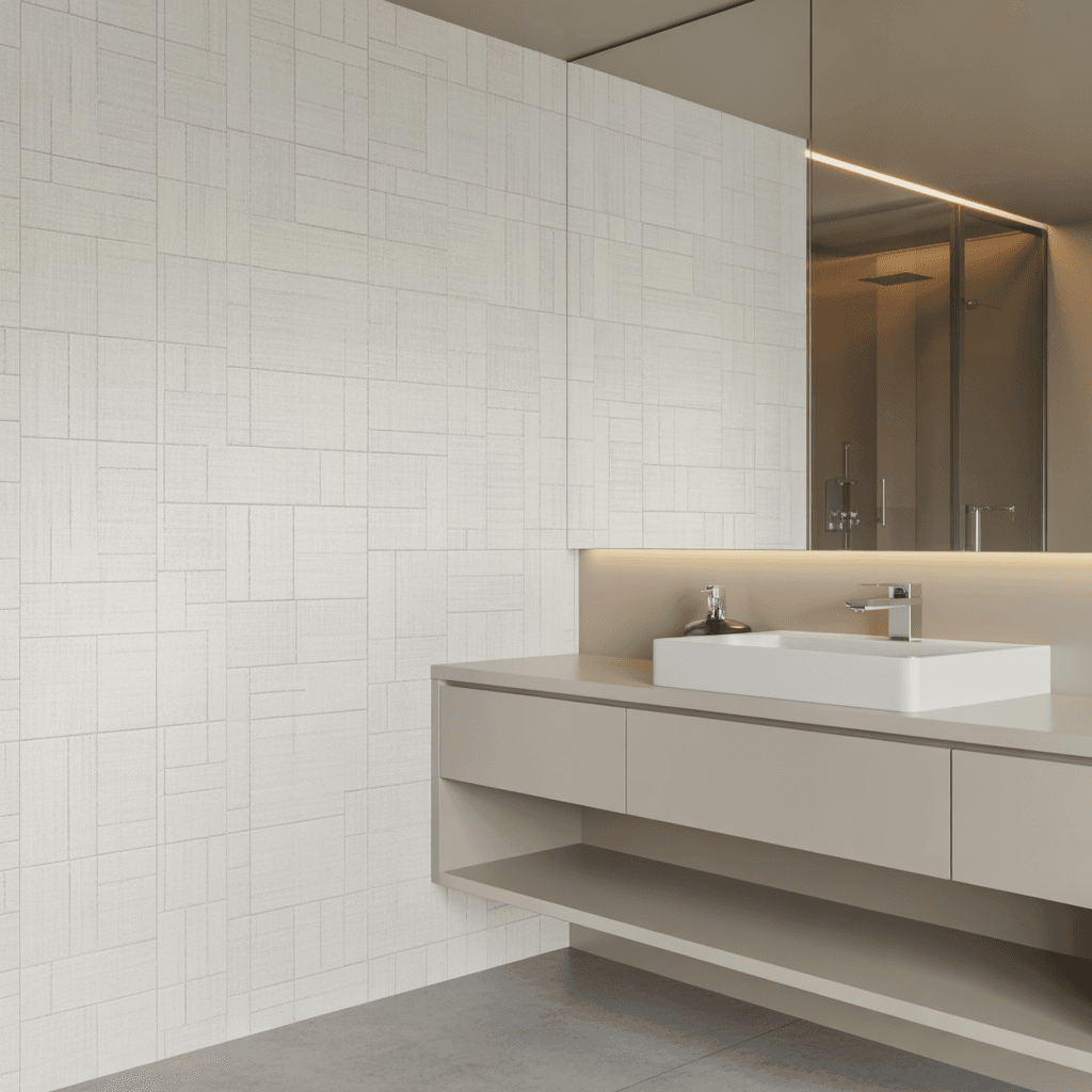 Budget-friendly bathroom aesthetic upgrade with peel-and-stick decor