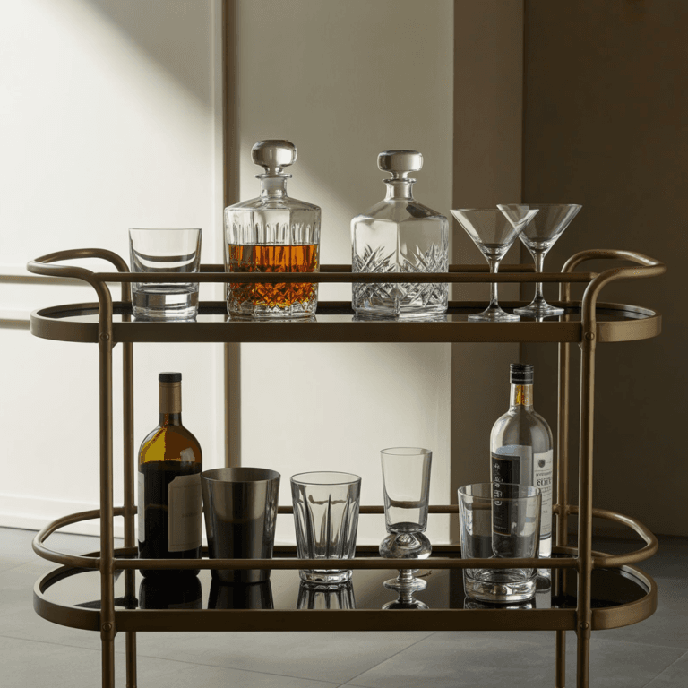 Color palette for Art Deco bar cart decor