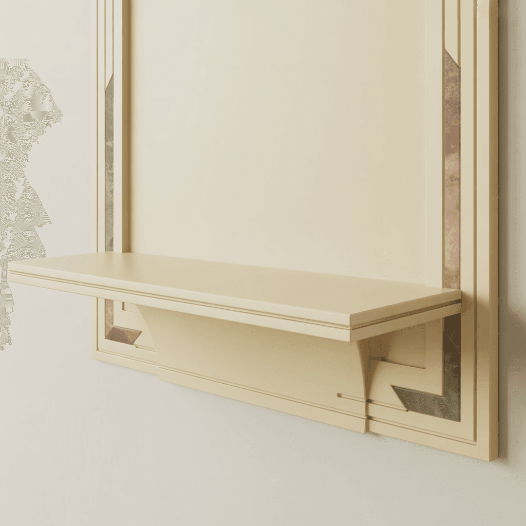 Color palette for modern Art Deco shelf styling