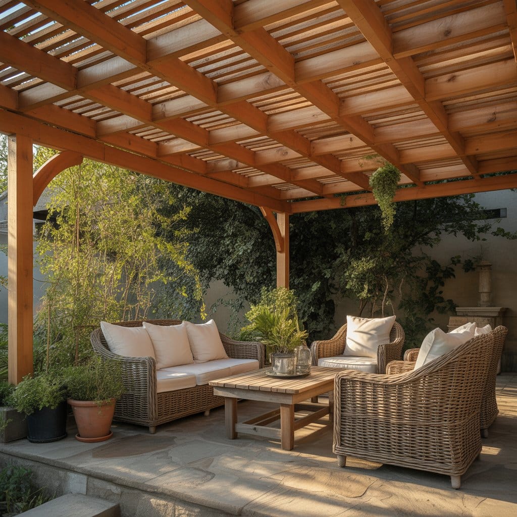 Covered backyard patio design