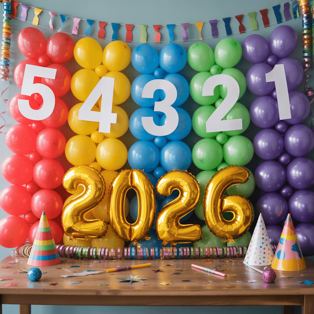 DIY New Year decor for kids balloon countdown