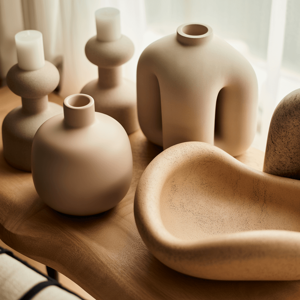 DIY chunky decor accents in neutral color palette