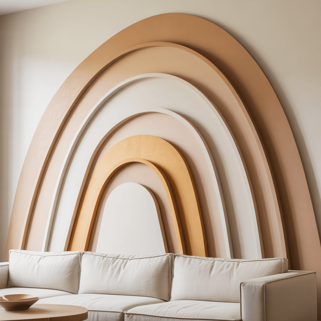 DIY fan arch decor ideas for modern homes in a living room