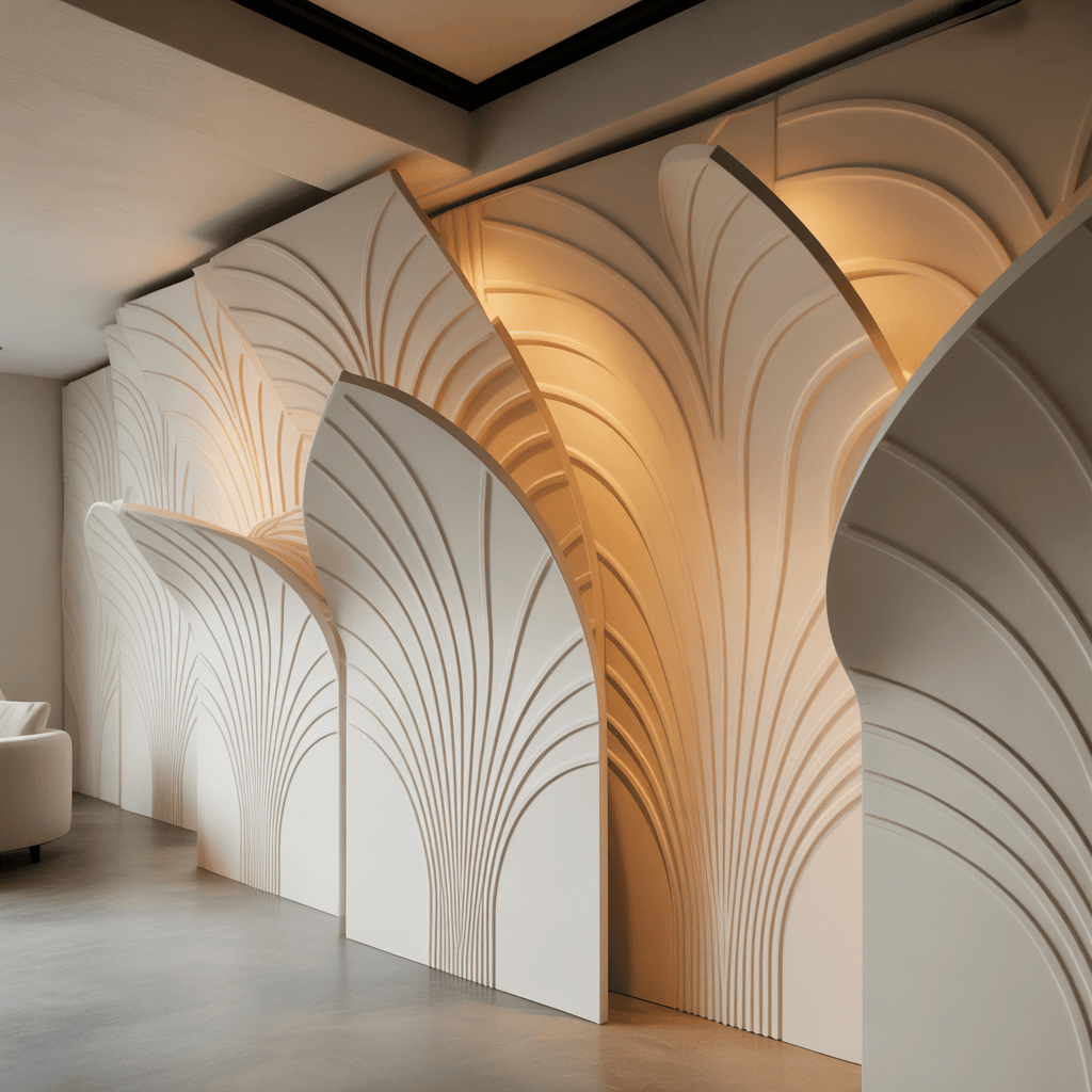 DIY fan arch decor ideas for modern homes using 3D panels