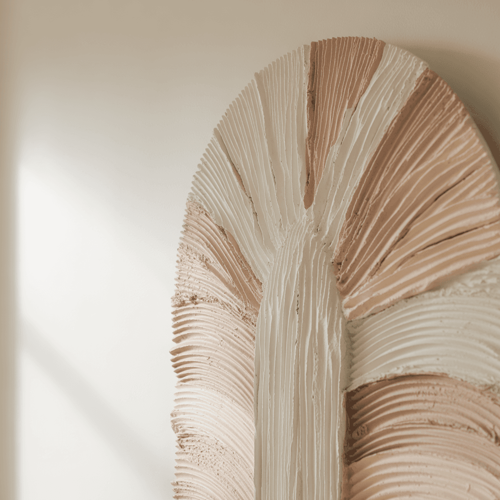 DIY fan arch decor ideas for modern homes with textured finish