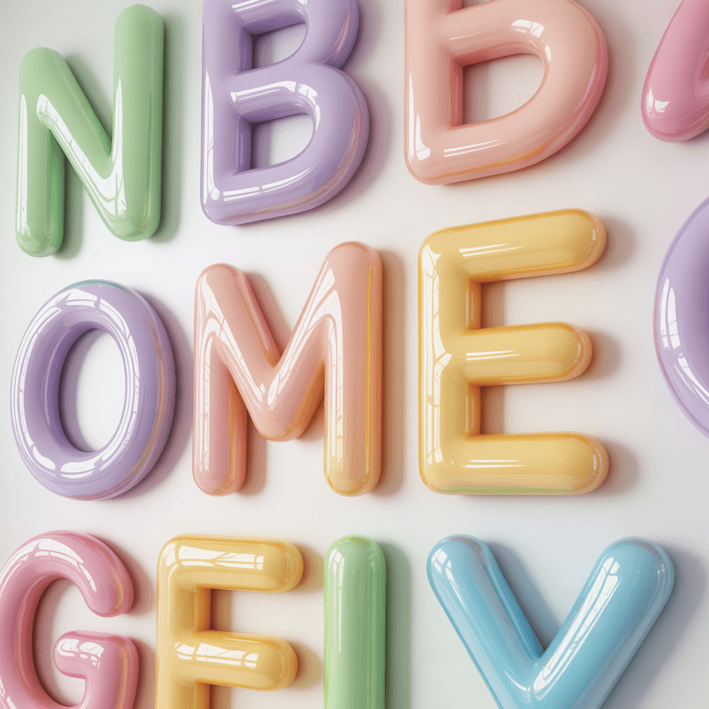 DIY gummy aesthetic wall decor alphabet letters