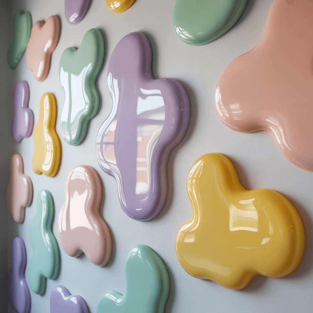 DIY gummy aesthetic wall decor blob shapes