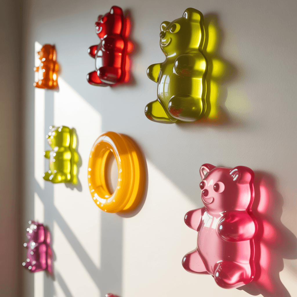 DIY gummy aesthetic wall decor candy art
