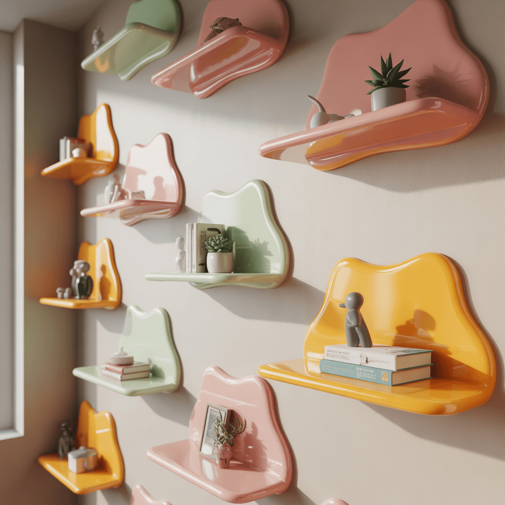 DIY gummy aesthetic wall decor shelves