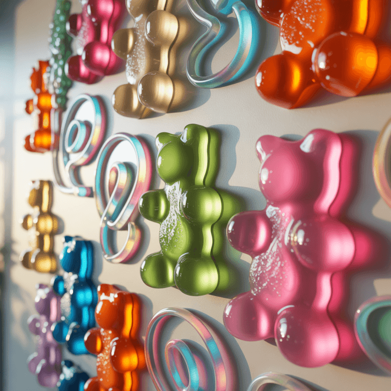 DIY gummy aesthetic wall decor texture collage