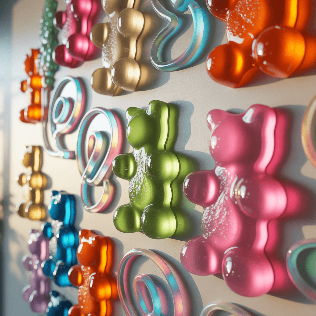 DIY gummy aesthetic wall decor texture collage