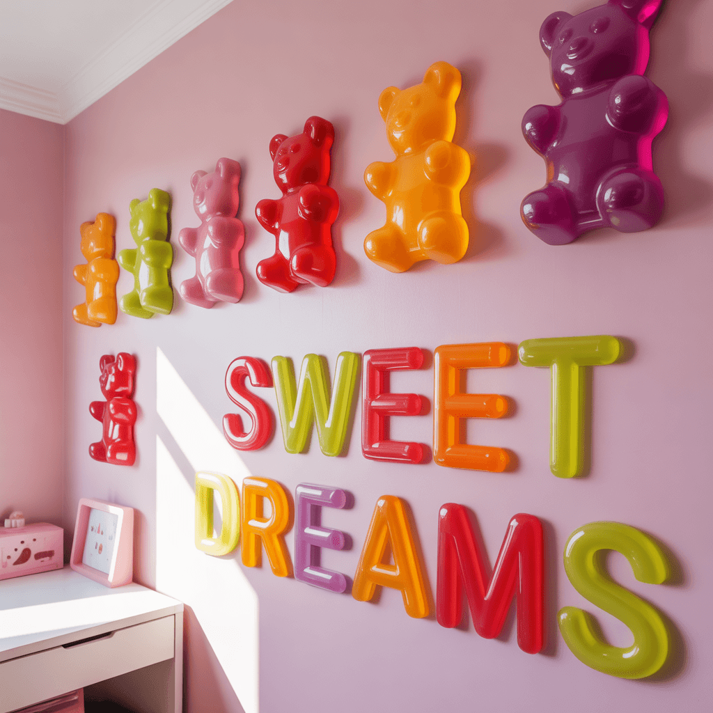 DIY gummy aesthetic wall decor wall stickers