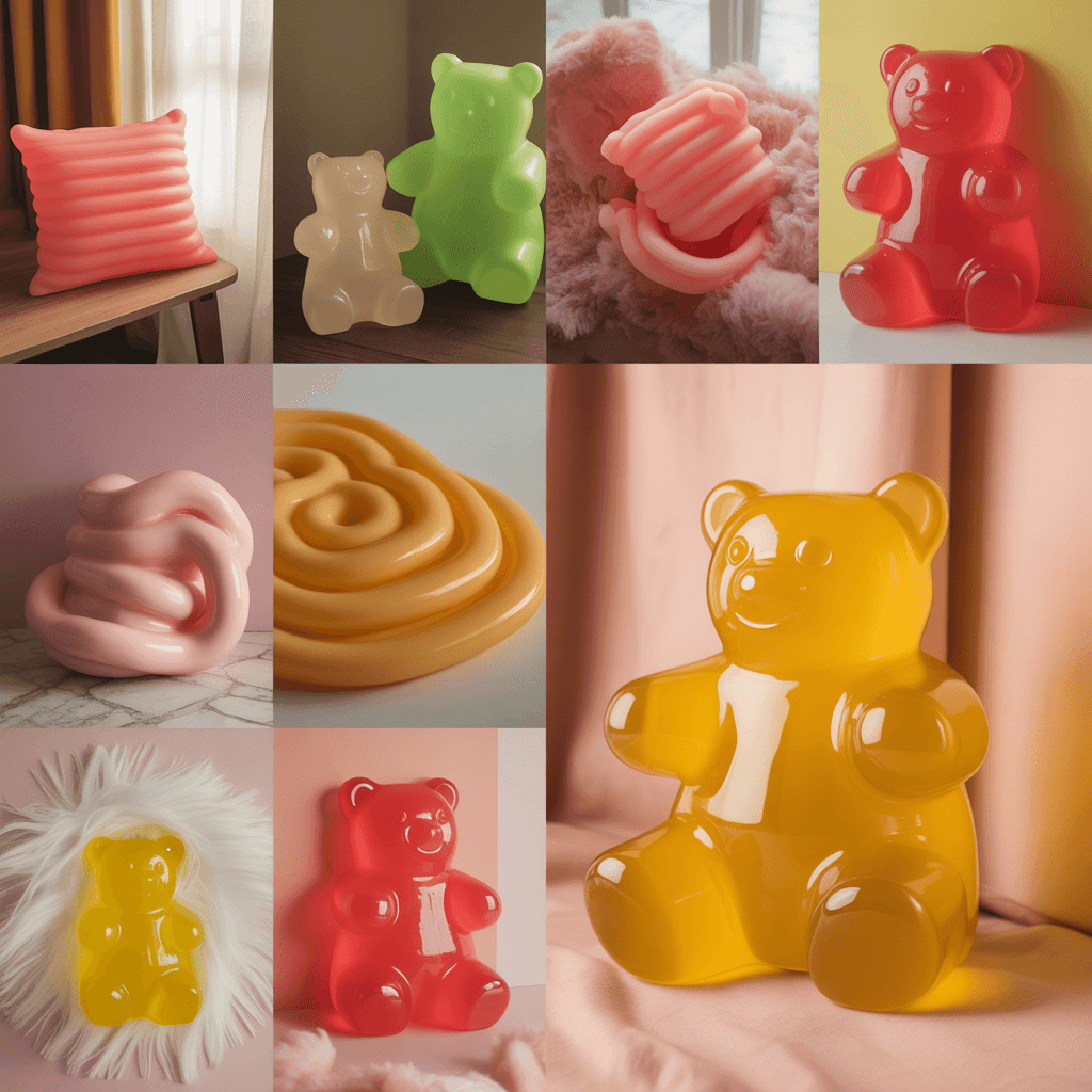 DIY soft touch decor inspiration with gummy and jelly aesthetics