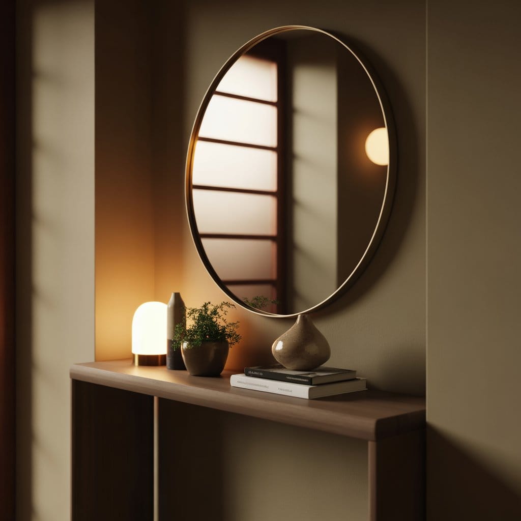 Entryway mirror decor idea