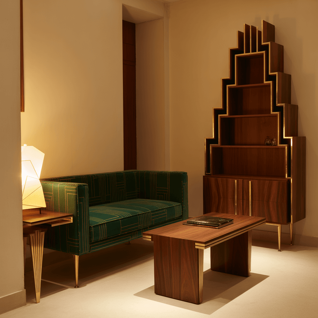 Furniture choices for small apartment decor inspired by Art Deco