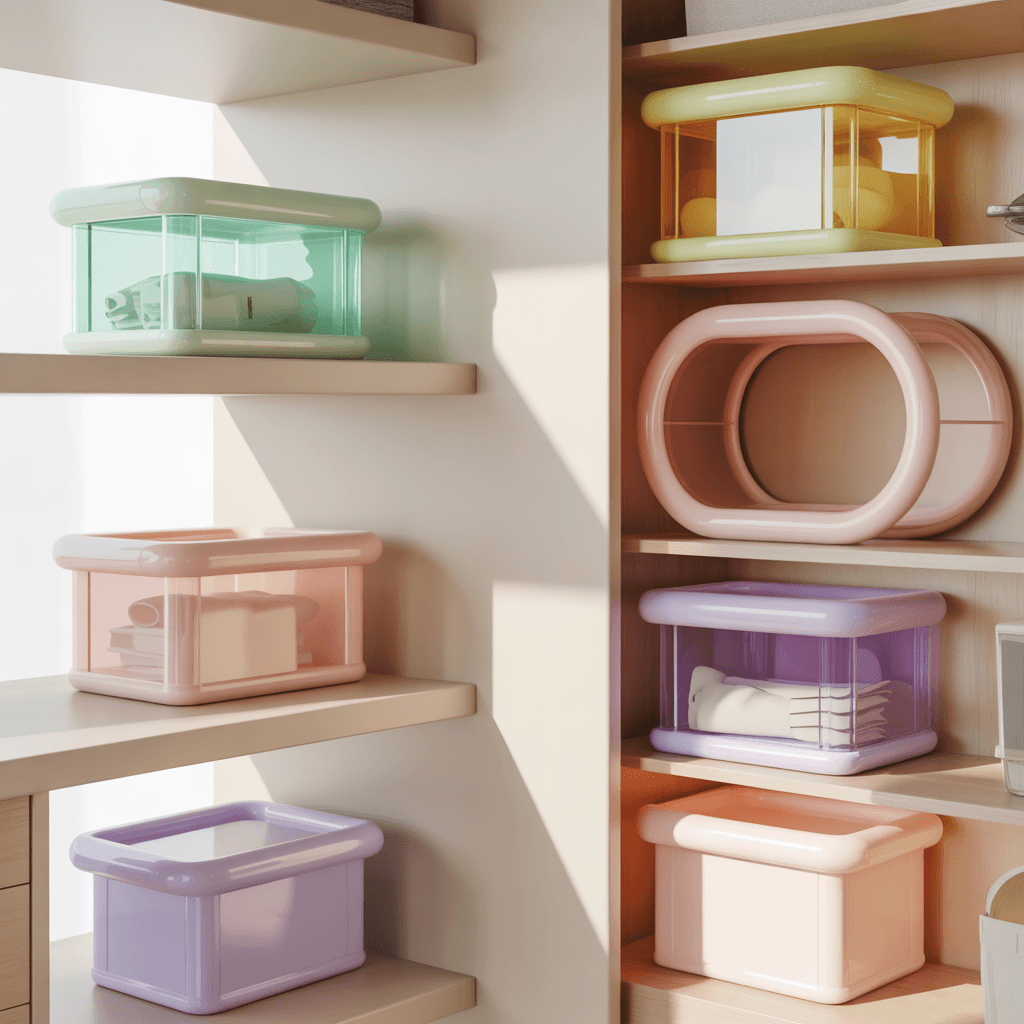 Jelly-inspired colorful storage for apartments