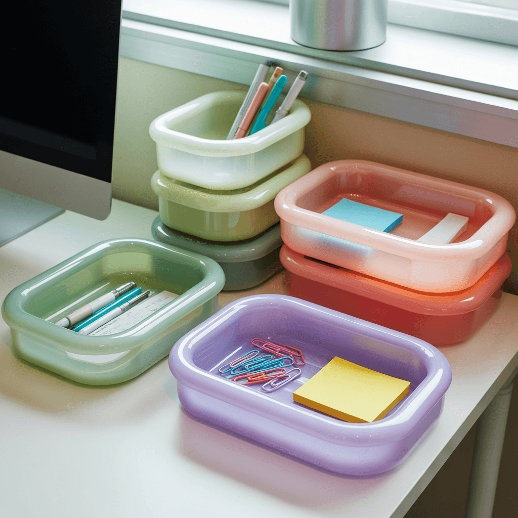 Jelly-inspired desk storage for small spaces