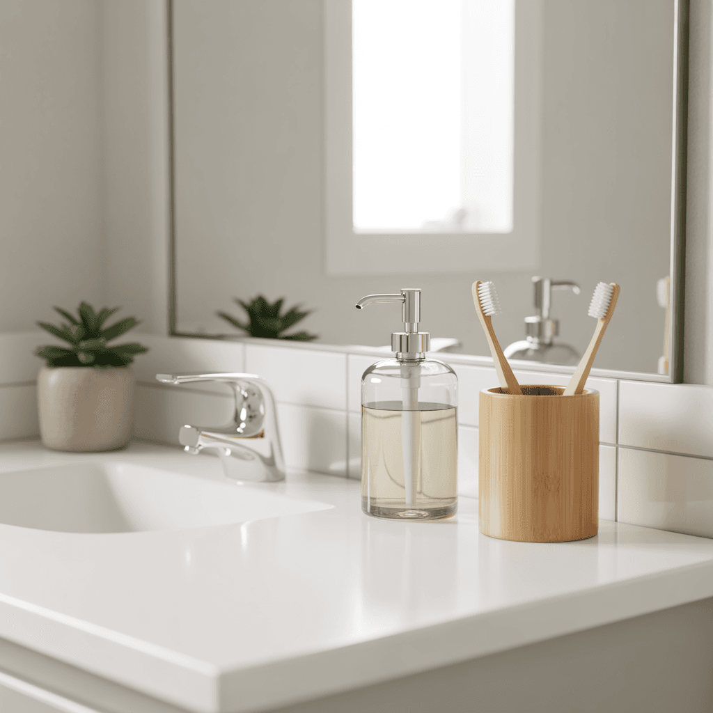 Minimal bathroom organization for daily use