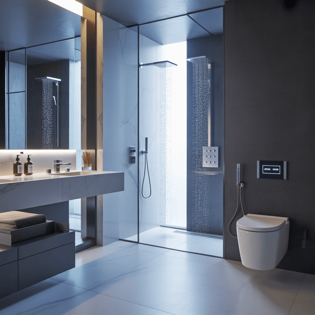 Minimal decor in a modern luxury bathroom