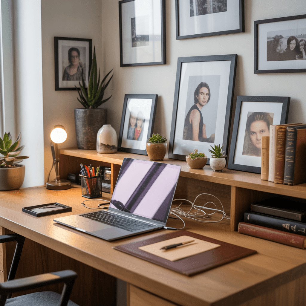 Minimal home office desk decor