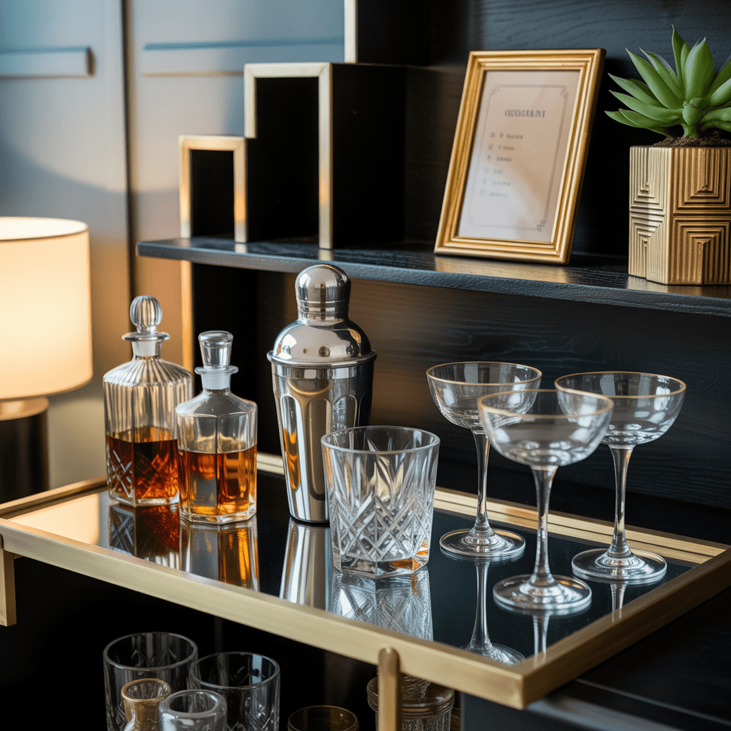 Modern Art Deco shelf styling ideas for elegant interiors