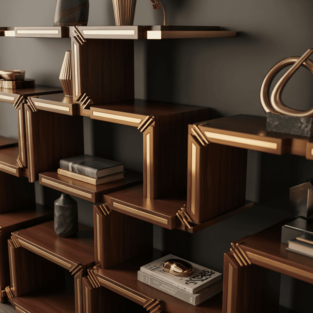 Modern Art Deco shelf styling ideas for small spaces