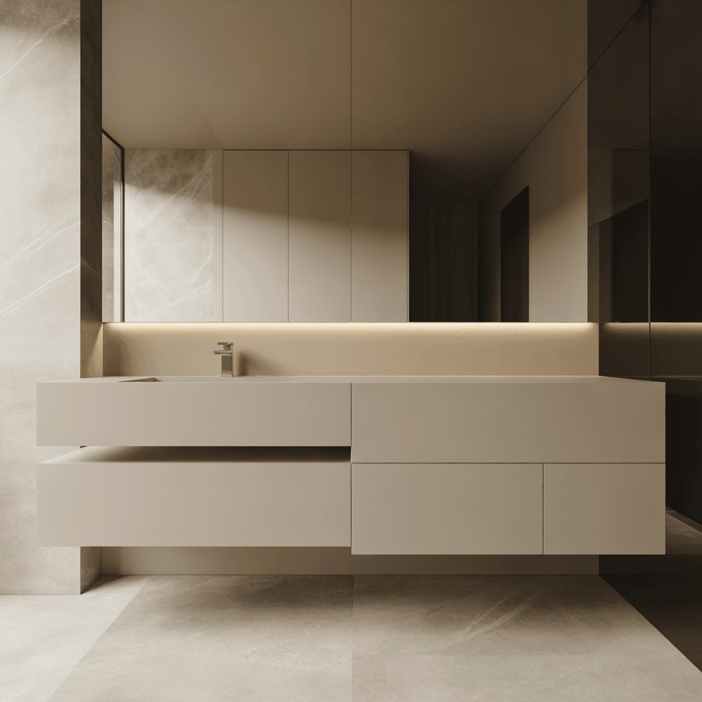 Natural stone tiles in a luxury bathroom