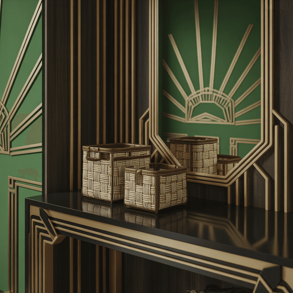 Symmetrical layout in Art Deco entryway organization
