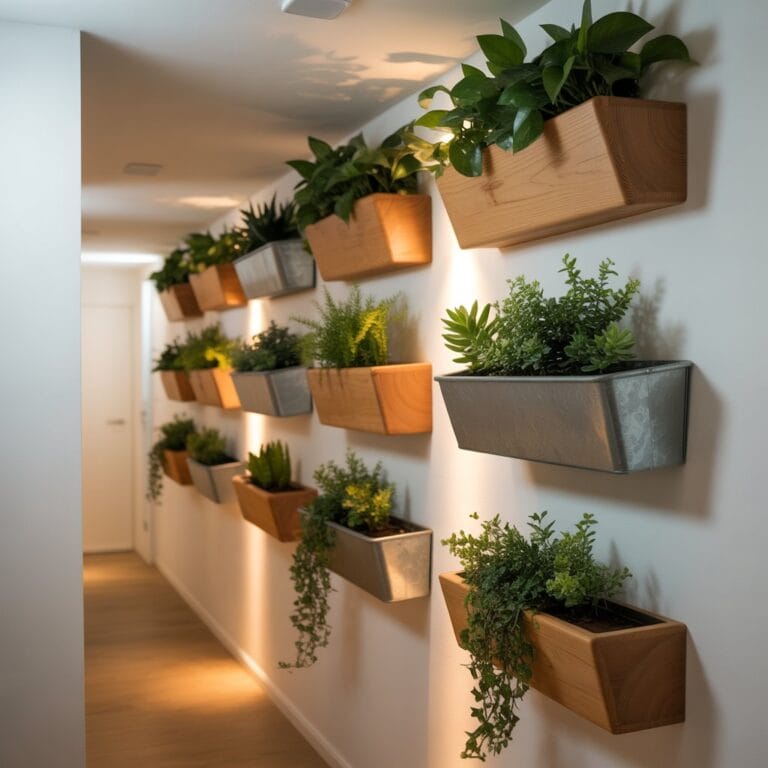 Textured wall design for small hallway