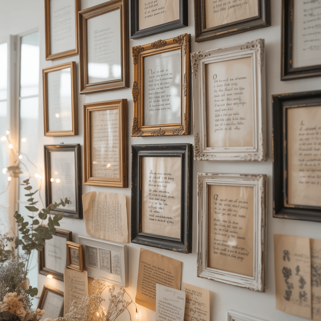 budget DIY wall decor for cozy poetcore bedroom