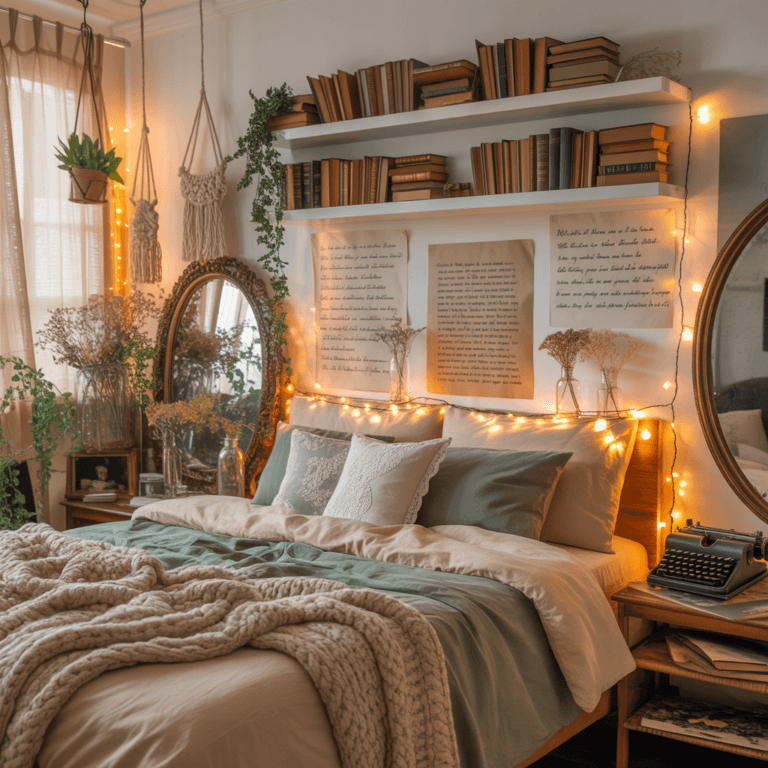 budget renter-friendly poetcore bedroom styling