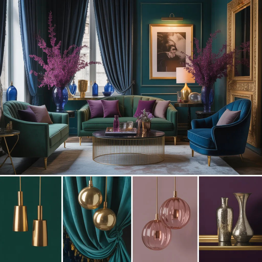 glamoratti decor color palette inspired by 80s luxury